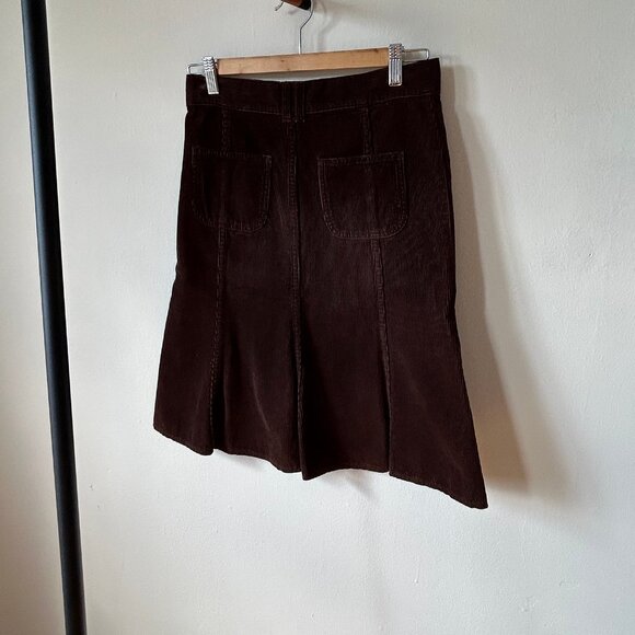 Dark Brown Corduroy Skirt Benetton - Picture 2 of 4